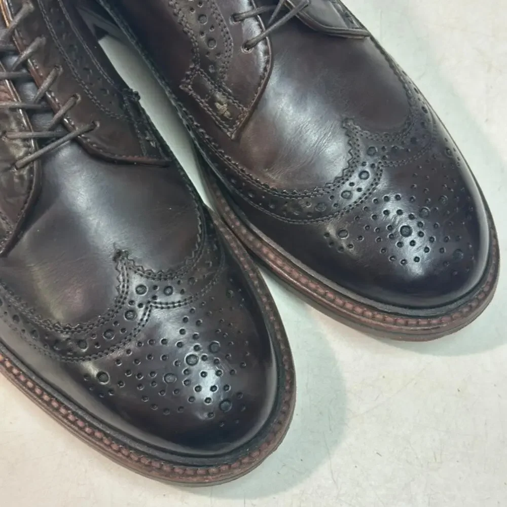 VGUC Grant Stone x J. Crew Ludlow Longwing Wingtip Derby Bench Made Brown 7.5 D